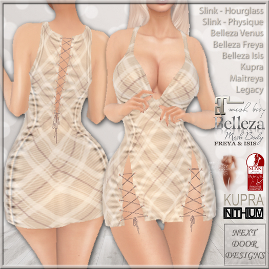 Get It Beige Plaid: Belleza Freya, Venus, Isis, Maitreya, Legacy, Inithium Kupra, Slink Hourglass & Physique
