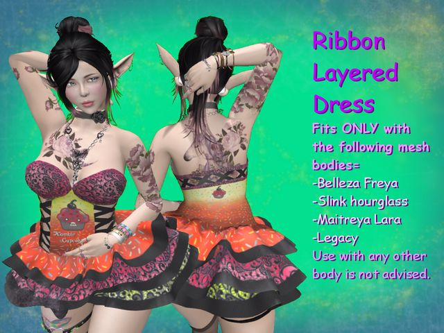 [XC] Ribbon Layered Dress Fire