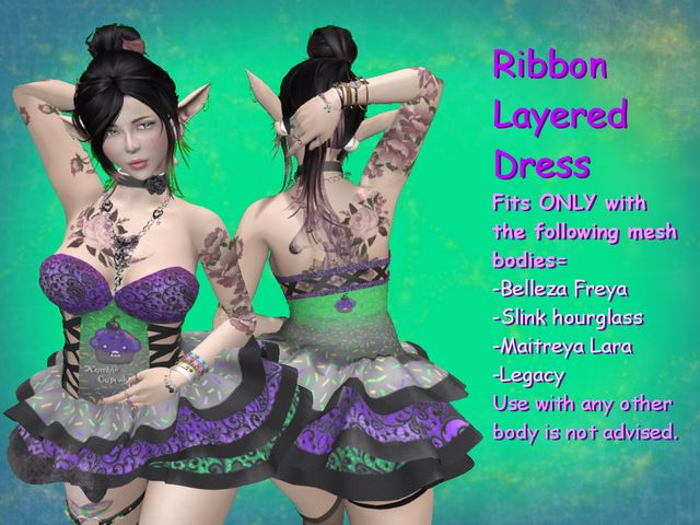 [XC] Ribbon Layered Dress Poison