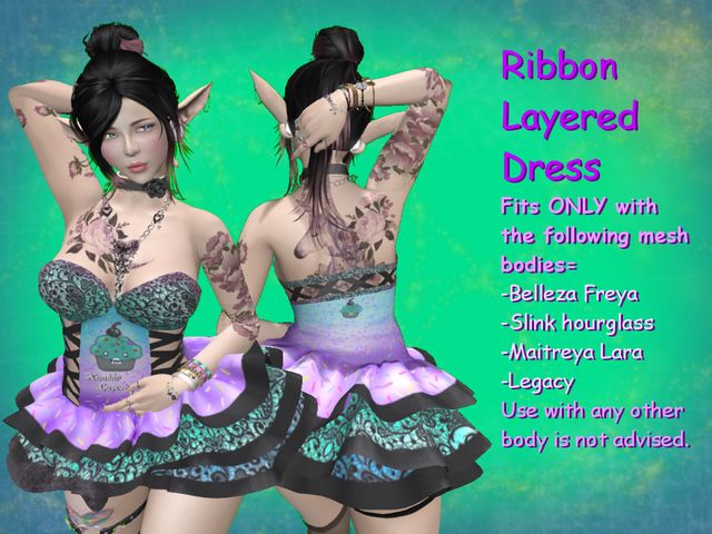 [XC] Ribbon Layered Dress Mint