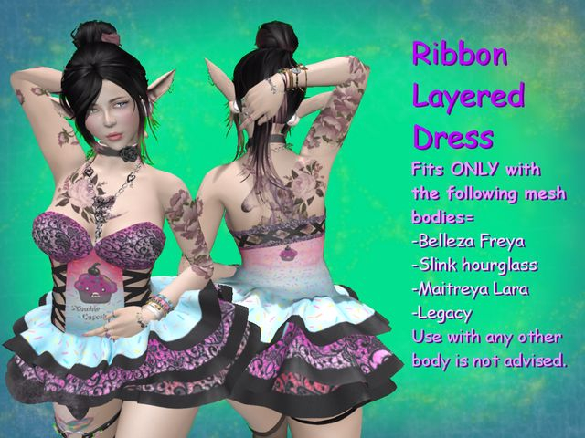 [XC] Ribbon Layered Dress Strawberry