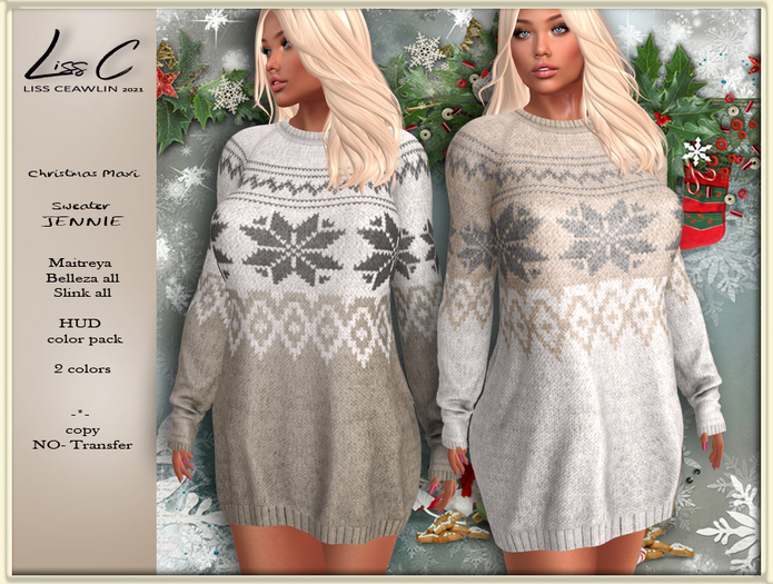 .:LC:. Jennie Christmas Maxi Sweater [add] beige