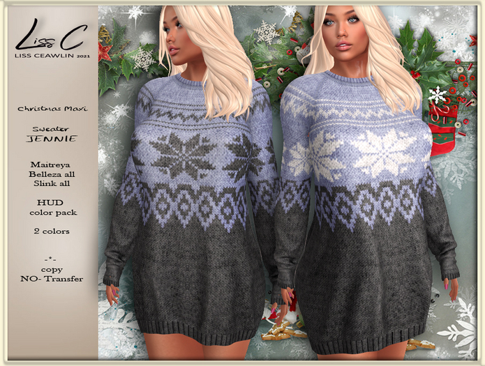 .:LC:. Jennie Christmas Maxi Sweater [add] blue