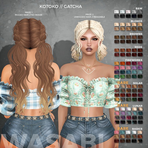 Wasabi // Kotoko Mesh Hair - Style 1 - Basics RARE