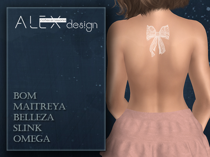 -ALEX- Lace Bow White tattoo