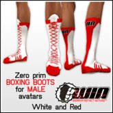 WIN White and Red Women's Boxing Boots