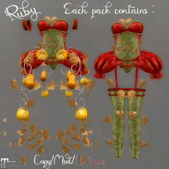 Rubyqu33 Second Life Second Life Marketplace - * Ruby * Orange & Green Outfit