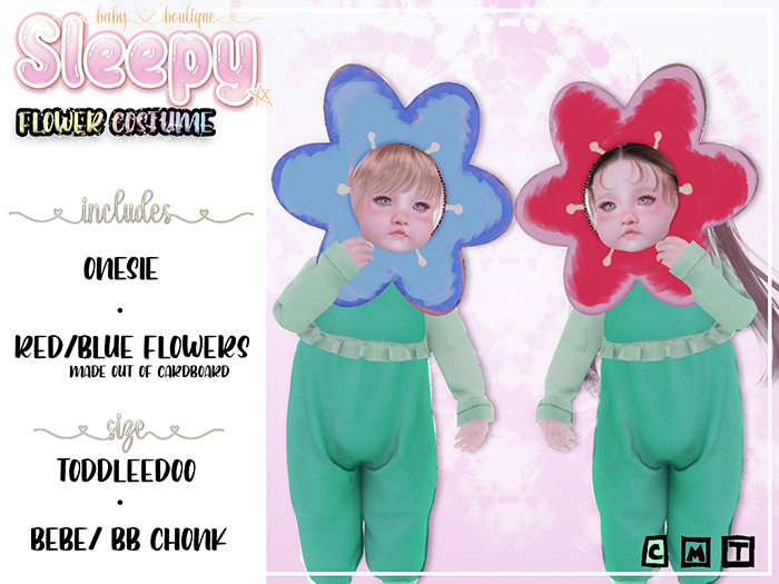 Sleepy. Flower Costume Red & Blue 