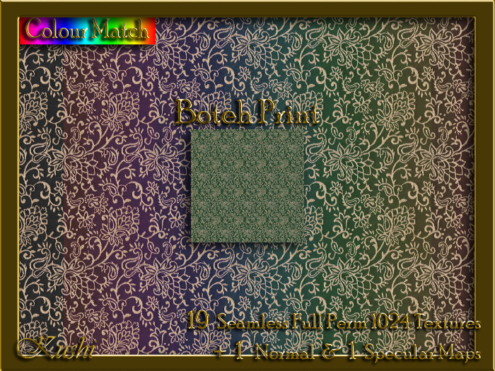 Boteh Print Seamless Texture Set