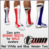 WIN Red White and Blue Women's Boxing Boots, Version Two
