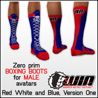 red and blue boxing boots