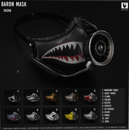 2. :BAMSE: Baron Mask - Ghost RARE