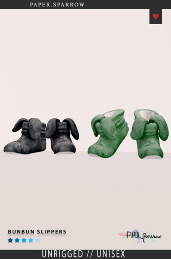 Paper.Sparrow Colorpack BunBun Slippers **Weekend Sale**