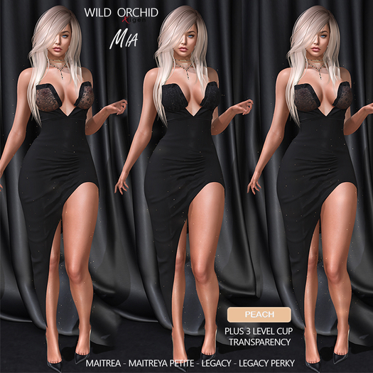 Wild Orchid _ Xigen Mesh Gown: Mia Peach