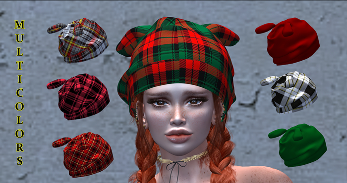 **INT*christmas Bonnet Ears HUD MULTICOLORS