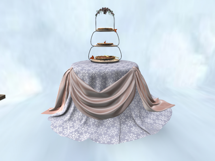 ~Silver Snow Flakes Christmas Display Table