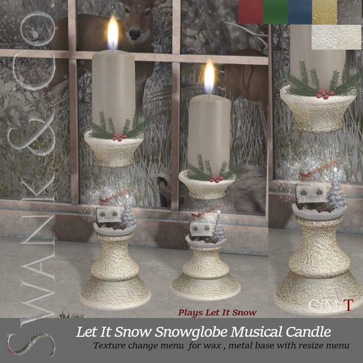 Swank & Co. Let It Snow Snowglobe Musical Candle 