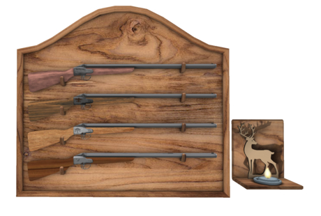 Decorative Rifle Platforms Second Life Marketplace - Hunter's Decor - Wall Rifle Mount with 4 ...
