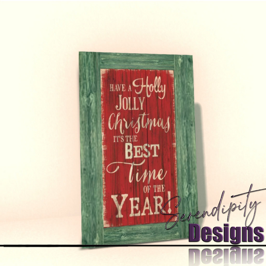Serendipity Designs - Holly Jolly Primitive Sign 