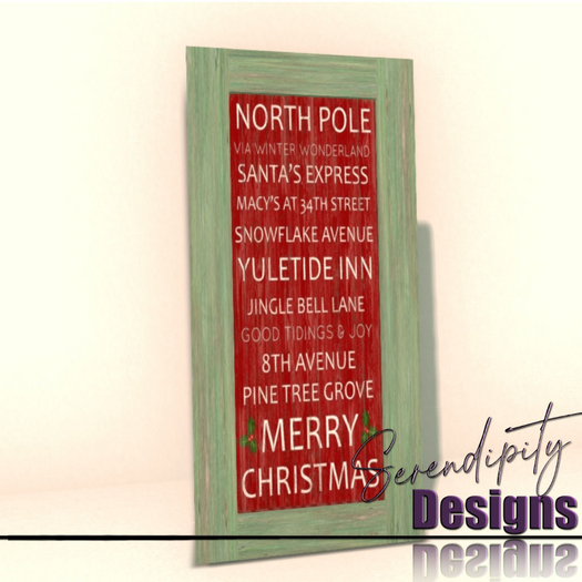 Serendipity Designs - Christmas Leaning Sign 