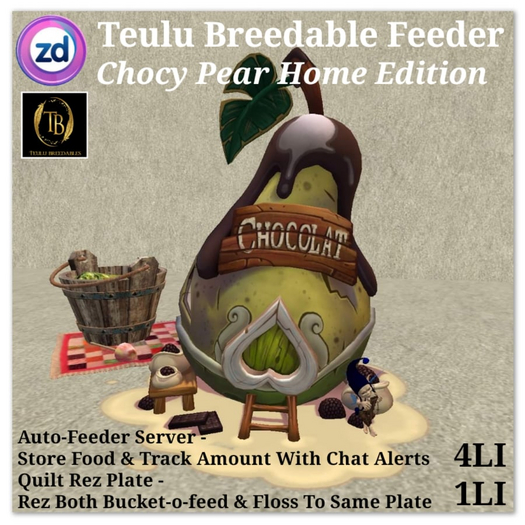 *ZD* Teulu Breedables Feeder - Chocy Pear Home Edition