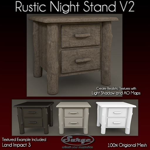 Rustic Nightstand V2 - Full Permission for Builders