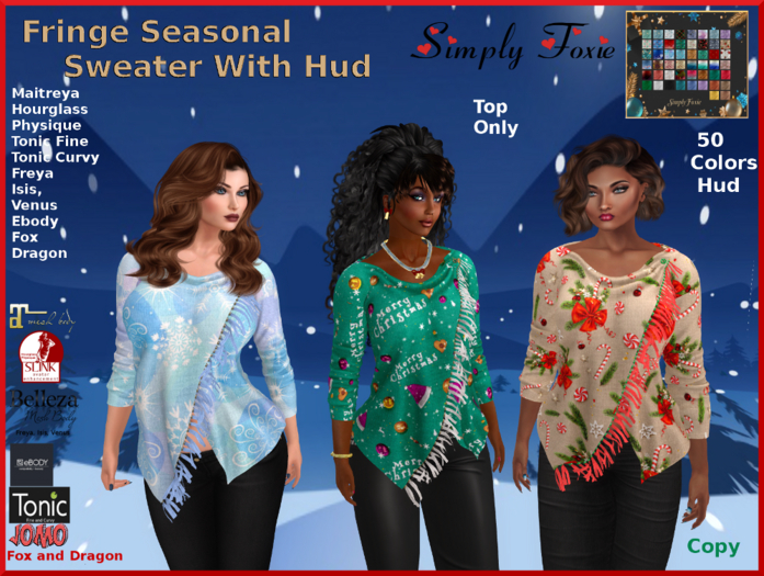 Fringe Seasonal Sweater With Hud (Boxed)