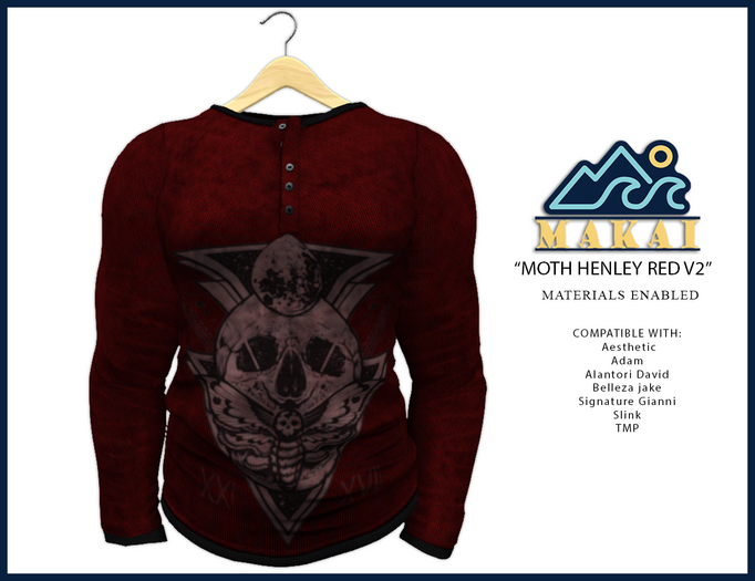 Makai - Moth Henley Red Version 2
