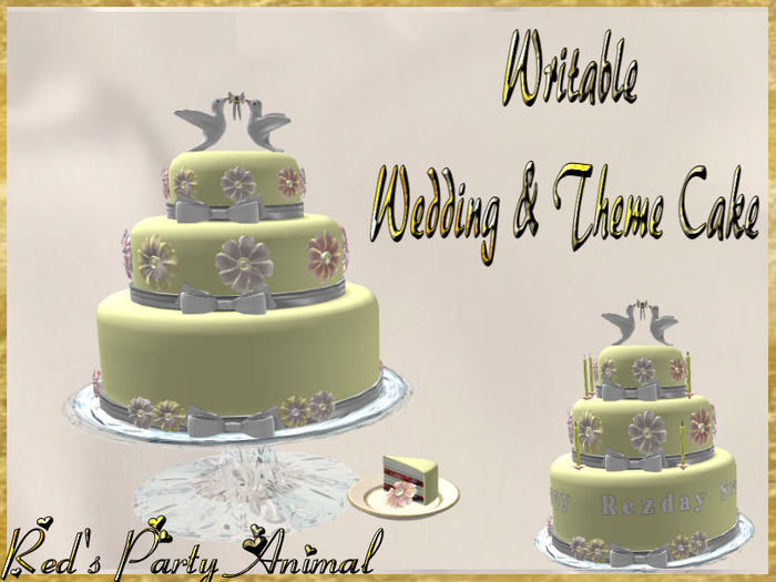 (promo Price 199) Lovedoves   Writable Birthday / Theme Wedding cake 