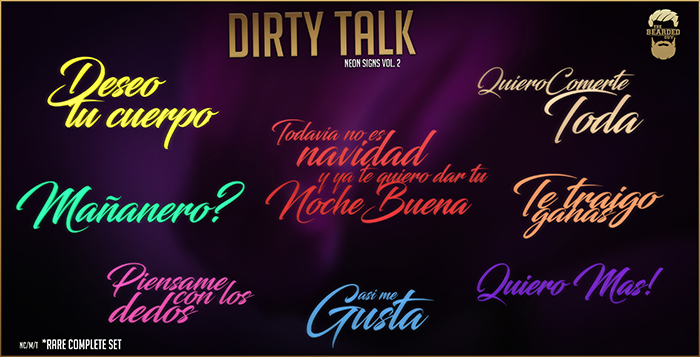 Dirty Talk Neon Signs Vol 2 - The Bearded Guy