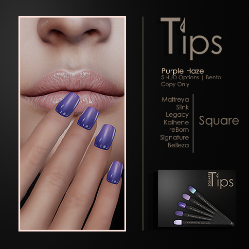 [Tips] Purple Haze - Square Nails