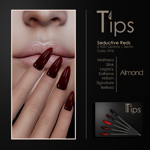 [Tips] Seductive Reds - Almond Nails