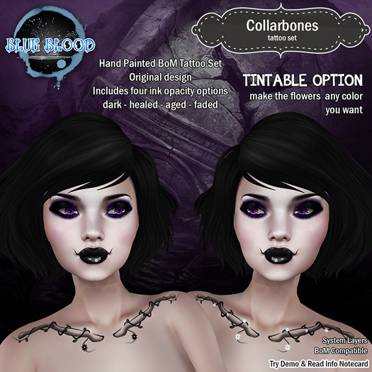 +Blue Blood+ Collarbones Tattoo Set DEMO