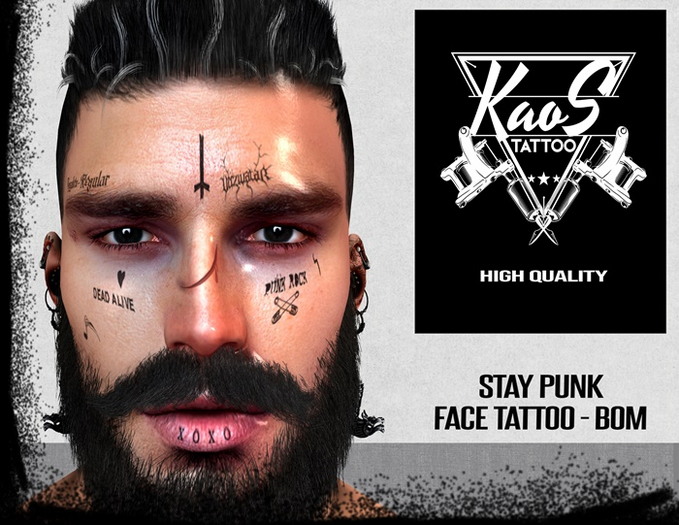 KAOS STAY PUNK TATTOO ( FACE )