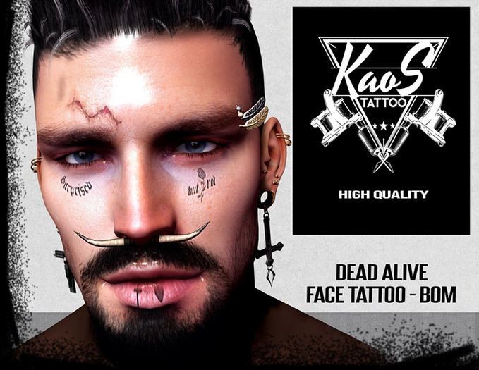 KAOS DEAD ALIVE TATTOO ( FACE ) BOM