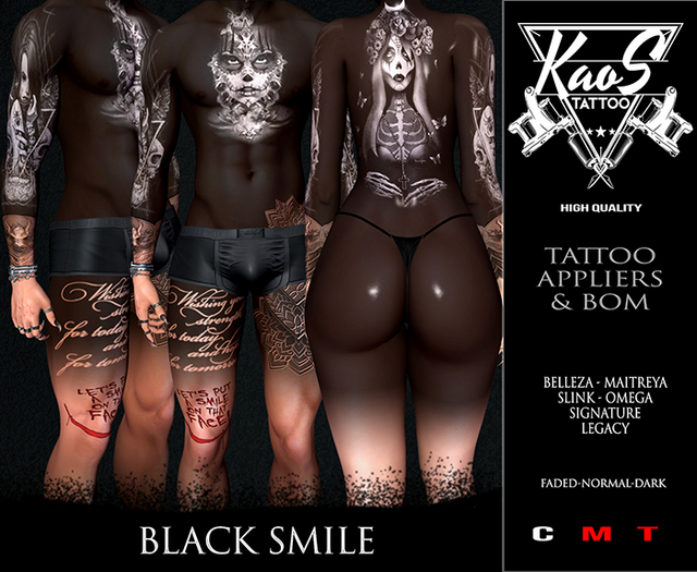 KAOS BLACK SMILE TATTOO