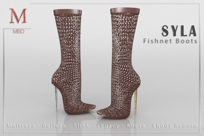 MISO - Syla Fishnet Boots [Brown]