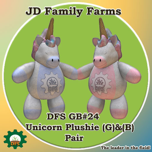DFS GB#24 - Unicorn Plushie (G) & (B) - PAIR -rare limited edition collectible