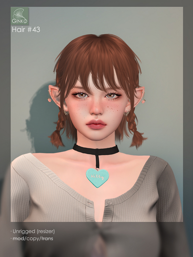 [Ginko Hair] #43 Hair - Browns - short sweet cute braids female hair