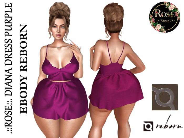 .::ROSE::. DIANA DRESS PURPLE EBODY REBORN {Add Me}