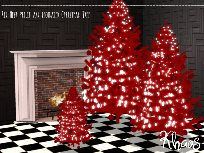 Khaos's  RED CHRISTMAS TREE * RED DECO SET*
