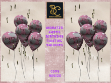 BMC3594 - ANIMATED -  HAPPY BIRTHDAY  FLOATING BALLOONS