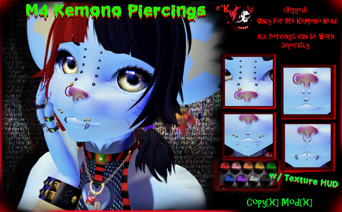 e*K M4 Kemono Piercings - [Rigged]