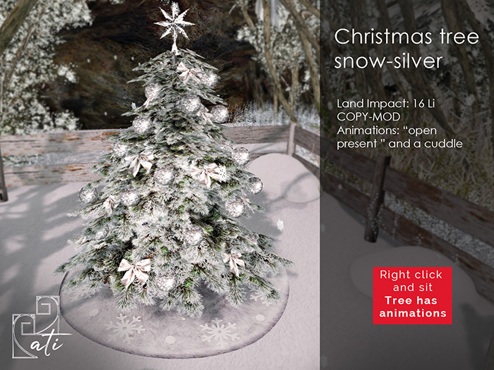 ati: Christmas tree: snow silver with animations