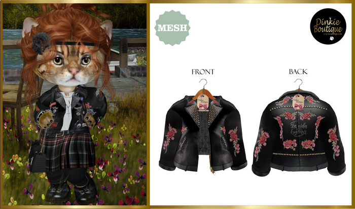 *DB* DINKIES CARY SHORT LEATHER JACKET* Studs & Roses