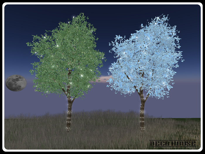 Tree With Lights Dark Green&Light Blue