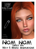 Kitty Crush - Nom Nom Safety Pin with 5 bento animations