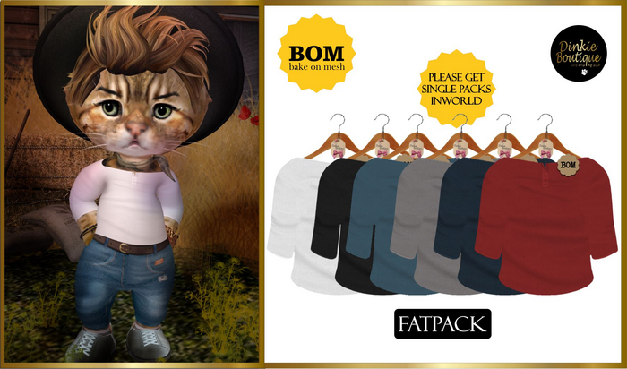 *DB* DINKIES COREY BOM HENLEY SHIRT* Fatpack