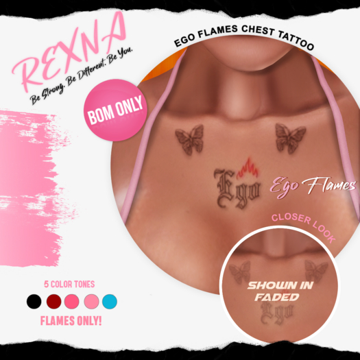 !RX - Ego Flames Chest Tattoo