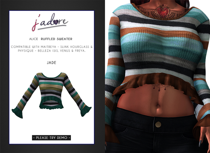 [J'Adore] Alice Ruffled Sweater - Jade